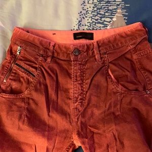 Diesel Black Gold Straight Leg Jeans in Rust Red